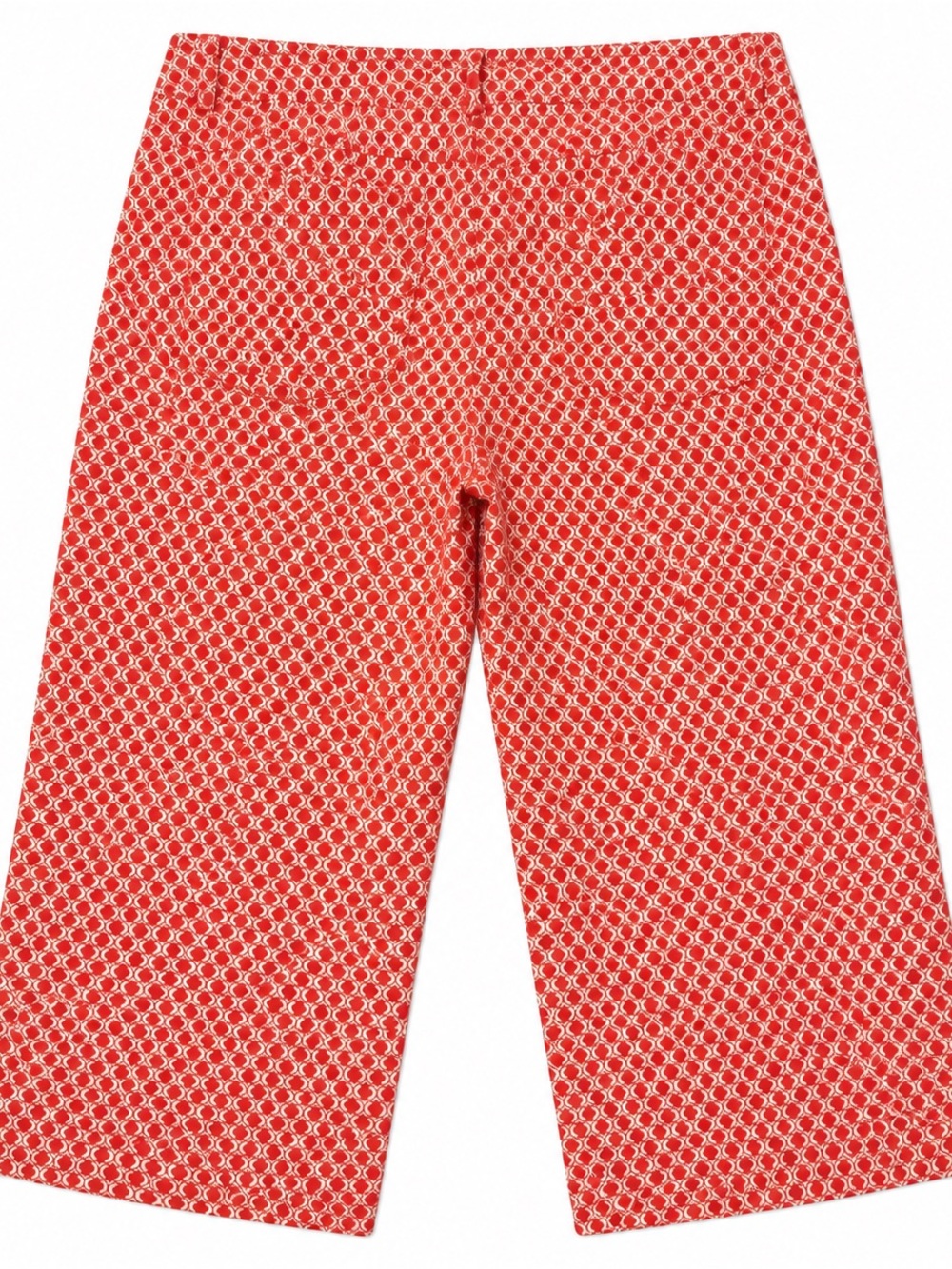 89th & Madison Geometric Print Cropped Pants Orange White Size L - Picture 2 of 2